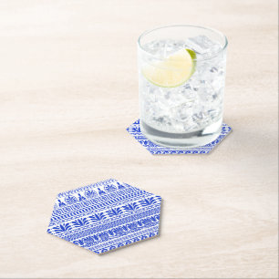 Dessous-de-verre En Papier Fret grec, Motif méditerranéen, Bleu