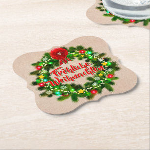 Dessous-de-verre En Papier Frohe Weihnachten Untersetzer Noël