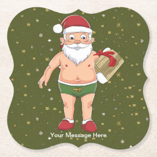 Dessous-de-verre En Papier Funny Dirty Père Noël Collection de Noël Coupes en
