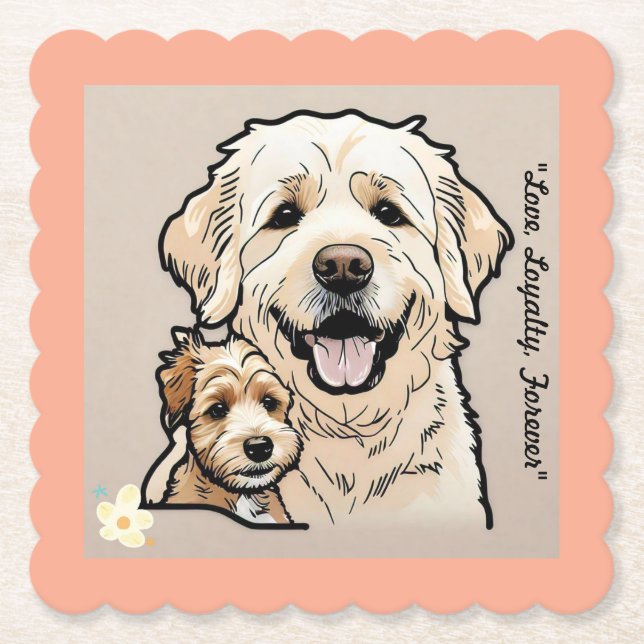 Dessous-de-verre En Papier "Furry Little Hearts" (Devant)