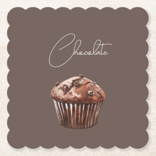 Dessous-de-verre En Papier Gâteau D'anniversaire Muffin Cupcake Chocolat Pépi