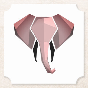 Dessous-de-verre En Papier Géométrie Tête d'éléphant
