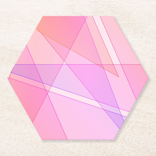 Dessous-de-verre En Papier Géométrique rose (Devant)