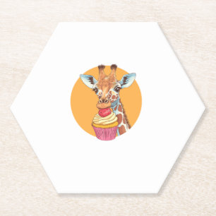 Dessous-de-verre En Papier Girafe avec Cupcake