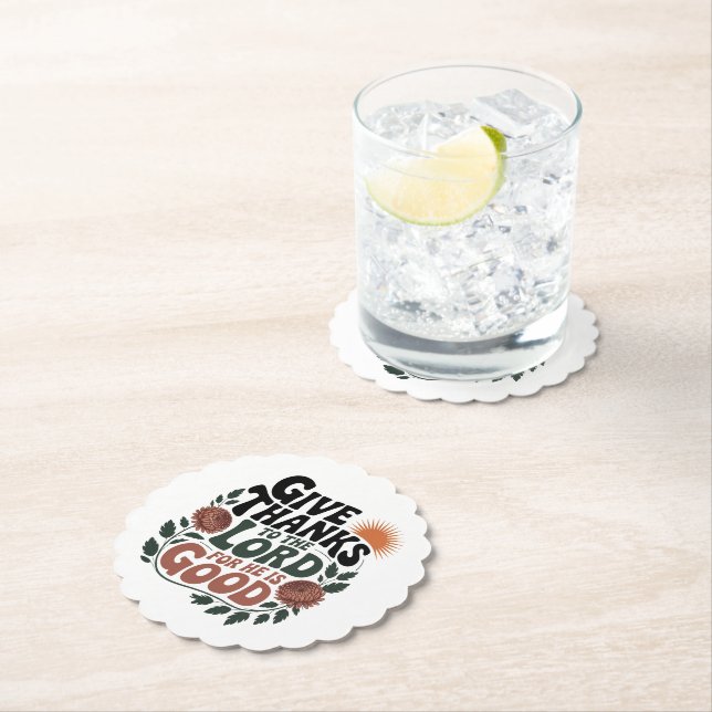 Dessous-de-verre En Papier Give Thanks - Christian (En situation)
