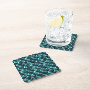 Dessous-de-verre En Papier Glam Abstrait bleu turquoise