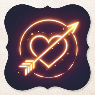 Dessous-de-verre En Papier glowing image of a heart with cupid's arrow