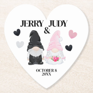 Dessous-de-verre En Papier Gnome Mariée et Groom