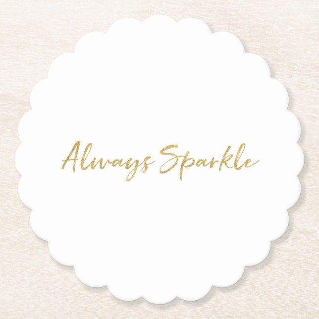 Dessous-de-verre En Papier Gold Glitz Always Sparkle (Devant)
