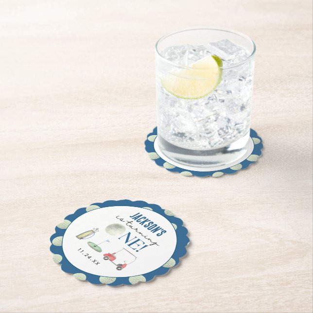 Dessous-de-verre En Papier Golf Boy Anniversaire (En situation)