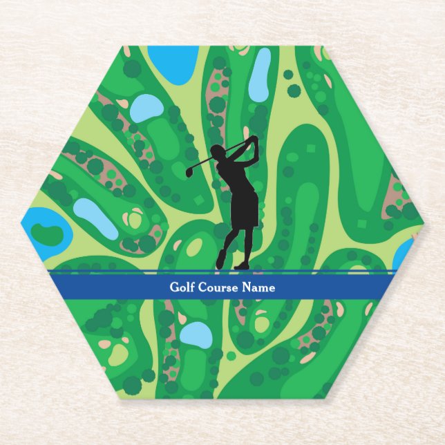 Dessous-de-verre En Papier Golf de Silhouette (Devant)