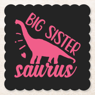 Dessous-de-verre En Papier Grande soeur Saurus en rose