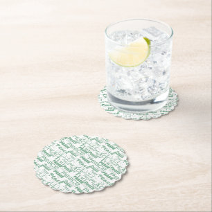Dessous-de-verre En Papier Green White Inspiration Peace