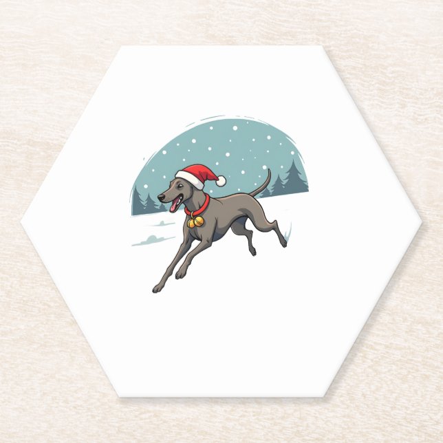 Dessous-de-verre En Papier Greyhound Festive Sprint (Devant)
