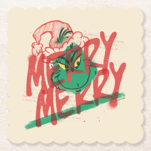 Dessous-de-verre En Papier Grinch Joyeux Grunge Graphique