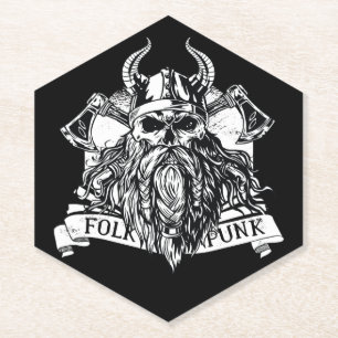 Dessous-de-verre En Papier Guerrier viking barbu