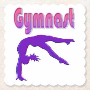 Dessous-de-verre En Papier Gymnaste Power Tumbling Purple Metallen