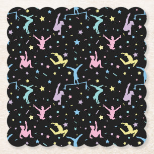 Dessous-de-verre En Papier Gymnastique Féminine Gymnastes avec Étoiles