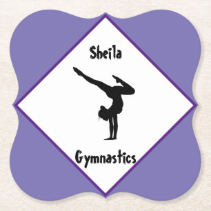 Dessous-de-verre En Papier Gymnastique violette Personnalisée