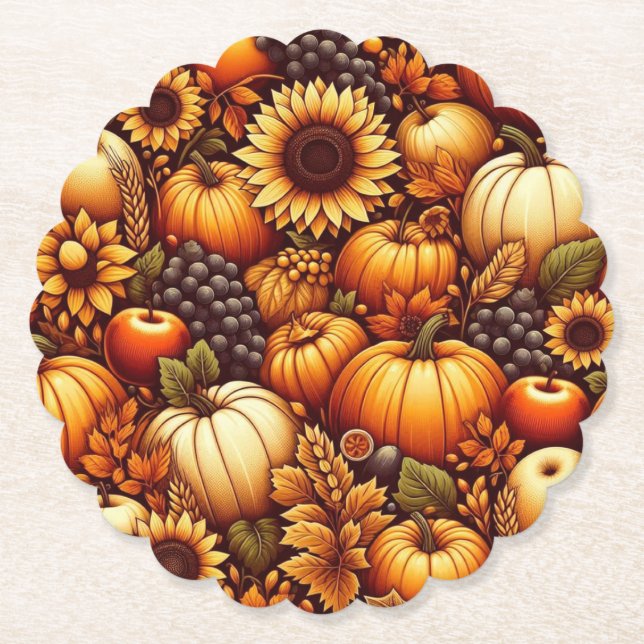 Dessous-de-verre En Papier Halloween/Automne/Automne/citrouille (Devant)