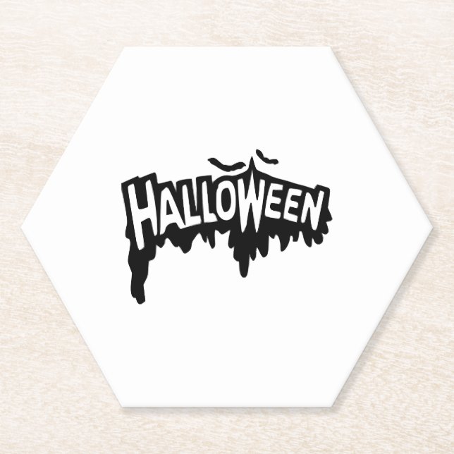 Dessous-de-verre En Papier Halloween noir (Devant)