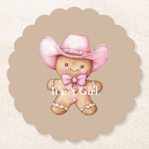 Dessous-de-verre En Papier Happy Gingerbread Baby shower Cowgirl