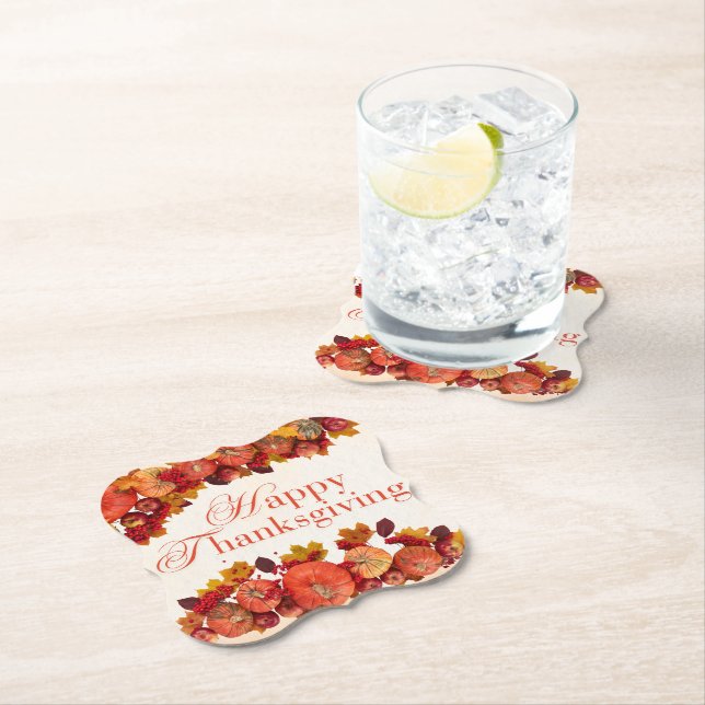 Dessous-de-verre En Papier Happy Thanksgiving (En situation)