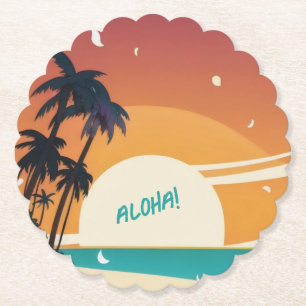 Dessous-de-verre En Papier Hawaïen/Aloha/Tropical/plage