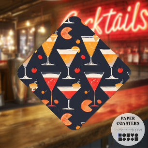 Dessous-de-verre En Papier Heure de cocktail vintage