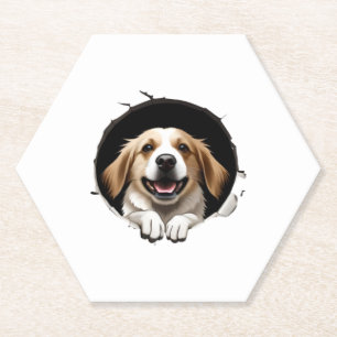 Dessous-de-verre En Papier Heureux chien