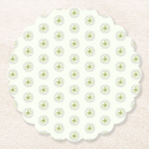 Dessous-de-verre En Papier Hibiscus & dentelle BLANC