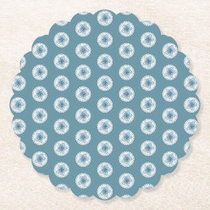 Dessous-de-verre En Papier Hibiscus & dentelle TURQUOISE