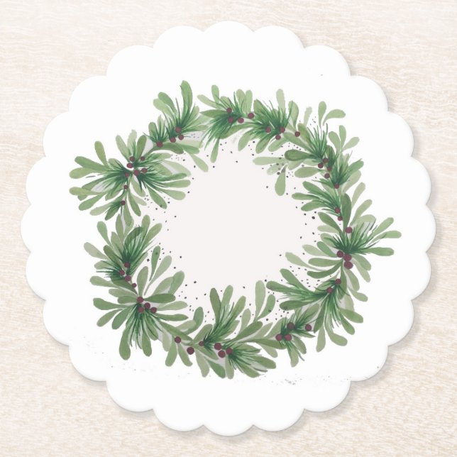Dessous-de-verre En Papier Holiday Greens (Devant)