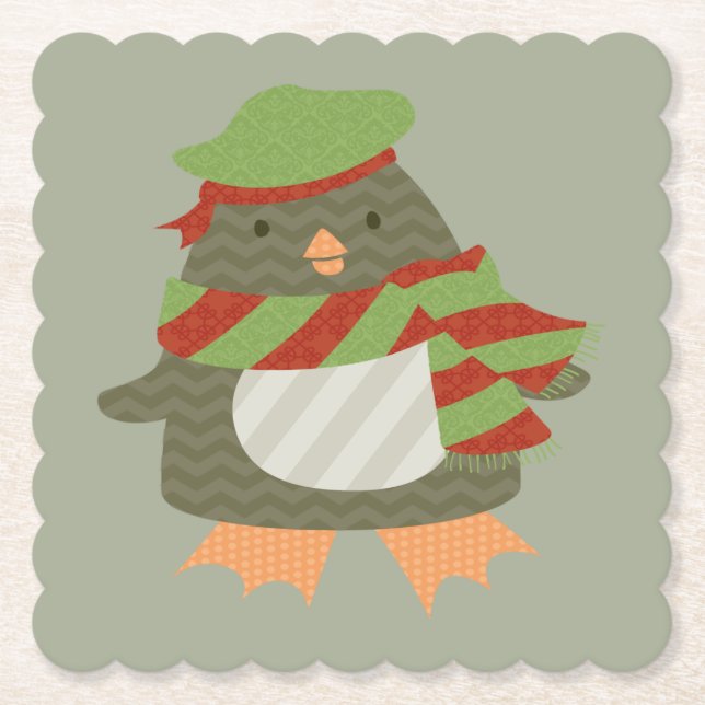 DESSOUS-DE-VERRE EN PAPIER HOLIDAY PENGUIN (Devant)