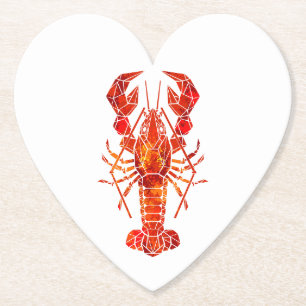 Dessous-de-verre En Papier Homard polygonal rouge