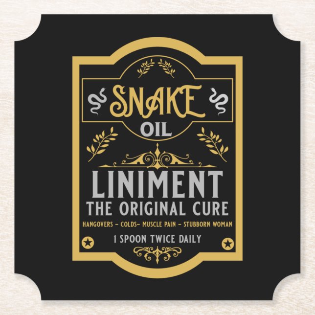 Dessous-de-verre En Papier Huile de serpent cure (Devant)