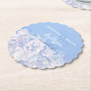 Dessous-de-verre En Papier Hydrangée romantique Mariage personnalisé