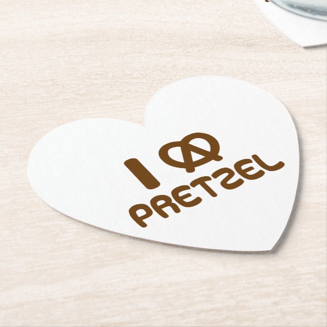 Dessous-de-verre En Papier I Heart Pretzel (Incliné)