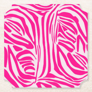 Dessous-de-verre En Papier Impression zèbre rose