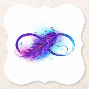 Dessous-de-verre En Papier Infini avec plume violette