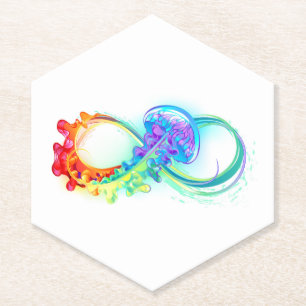 Dessous-de-verre En Papier Infinity avec Rainbow Jellyfish