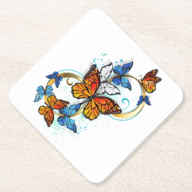 Dessous-de-verre En Papier Infinity of Monarch Butterflies (Devant)