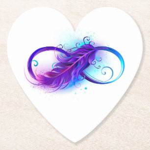 Dessous-de-verre En Papier Infinity with purple feather