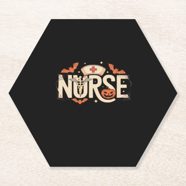 Dessous-de-verre En Papier Infirmière d'Halloween T-Shirt classique (Devant)