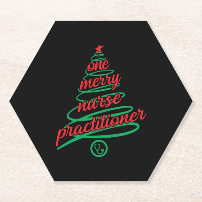 Dessous-de-verre En Papier infirmière praticienne de Noël, une joyeuse (Devant)