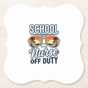 Dessous-de-verre En Papier Infirmière scolaire hors service chemise de lunett