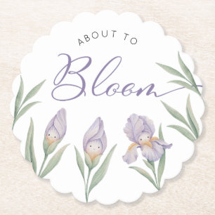 Dessous-de-verre En Papier Iris Floral Aquarelle Violet Prêt à Fleurir