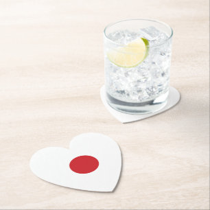 Dessous-de-verre En Papier Japon   Coeur du drapeau japonais