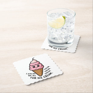 Dessous-de-verre En Papier Je Crie Pour La Crème De Glace