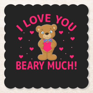 Dessous-de-verre En Papier Je T'Aime Faire Beaucoup De Teddy Bear